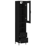vidaXL Buffet haut Noir 34 5x34x180 cm Bois d'ingénierie