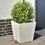 vidaXL Jardinières 2 Pièces blanc 40x40x40 cm acier