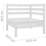 vidaXL Canapé à 2 places de jardin Blanc Bois de pin solide