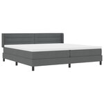 Lit Box Spring avec Matelas Gris Foncé 200x200 cm Tissu