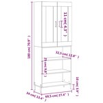 vidaXL Buffet haut Blanc 69 5x34x180 cm Bois d'ingénierie