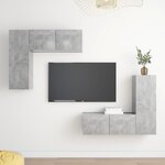 vidaXL Ensemble de meubles TV 4 Pièces Gris béton Bois d'ingénierie