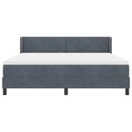 Lit à ressorts vidaXL avec matelas Gris foncé 180x200 cm Velours
