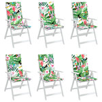 vidaXL Coussins de chaise à dossier haut lot de 6 multicolore tissu