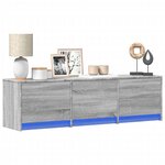 vidaXL Meuble TV avec LED sonoma gris 140x34x40 cm bois d'ingénierie