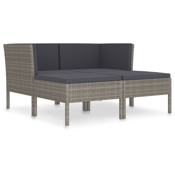 Salon de jardin meuble d'extérieur ensemble de mobilier 4 pièces avec coussins résine tressée gris 02_0016179