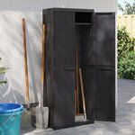 vidaXL Armoire de rangement d'extérieur noir 65x37x165 cm PP