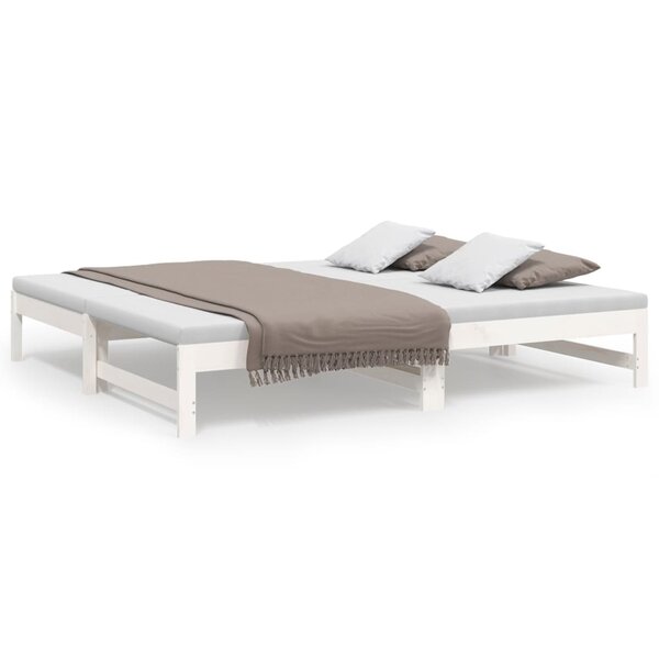 vidaXL Lit coulissant Blanc 2x(90x190) cm Bois de pin massif