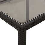 vidaXL Ensemble à manger de jardin et coussins 5 Pièces noir rotin verre