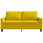 vidaXL Canapé à 2 places Jaune 140 cm Velours