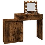 vidaXL Coiffeuse avec LED chêne fumé 115x37x110 5 cm