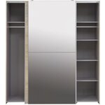 ULOS Armoire - Chene sonoma - 2 portes coulissantes + miroir - Chambre - L 170,3 x P 61,2 x H 190,5 cm