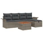 vidaXL Ensemble de canapé de jardin 6 pièces avec coussins gris en rotin synthétique