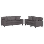 vidaXL Ensemble de canapés 2 Pièces avec coussins gris similicuir
