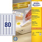 Boite de 8000 étiquettes multi-usages 35,6 x 16,9 mm enlevables blanc avery zweckform