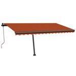 vidaXL Auvent automatique capteur de vent LED 400x350 cm Orange marron