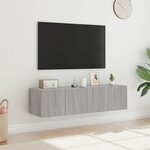 vidaXL Meubles TV muraux et lumières LED 2Pièces sonoma gris 60x35x31 cm