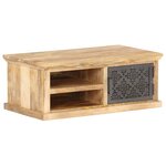 vidaXL Table basse avec porte 90x50x35 cm Bois de manguier solide