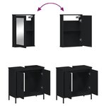vidaXL Ensemble de meubles salle de bain 2 Pièces noir bois d'ingénierie