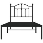 vidaXL Cadre de lit métal sans matelas avec tête de lit noir 90x200 cm