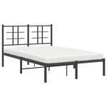 vidaXL Cadre de lit métal avec tête de lit noir 120x200 cm