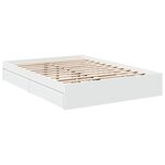 vidaXL Cadre de lit avec tiroirs blanc 140x200 cm bois d'ingénierie