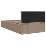 vidaXL Cadre de lit à rangement et LED Cappuccino Similicuir 100x200cm