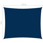 Vidaxl voile de parasol tissu oxford rectangulaire 2x3 5 m bleu