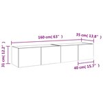 vidaXL Meubles TV muraux avec lumières LED 2 Pièces blanc 80x35x31 cm