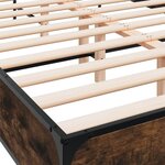 vidaXL Cadre de lit chêne fumé 120x200 cm bois d'ingénierie et métal