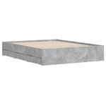 vidaXL Cadre de lit à tiroirs gris béton 150x200 cm bois d'ingénierie