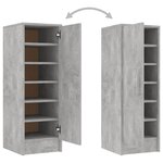 vidaXL Armoire à chaussures Gris béton 32x35x92 cm Bois d’ingénierie
