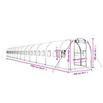 vidaXL Serre avec cadre en acier vert 48 m² 24x2x2 m