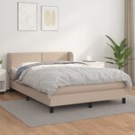 vidaXL Sommier à lattes de lit avec matelas Cappuccino 140x200 cm