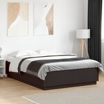 vidaXL Cadre de lit avec LED sans matelas noir 160x200 cm