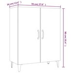 vidaXL Buffet Gris béton 70x34x90 cm Bois d'ingénierie