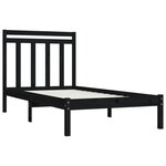 vidaXL Cadre de lit Noir Bois massif 100x200 cm