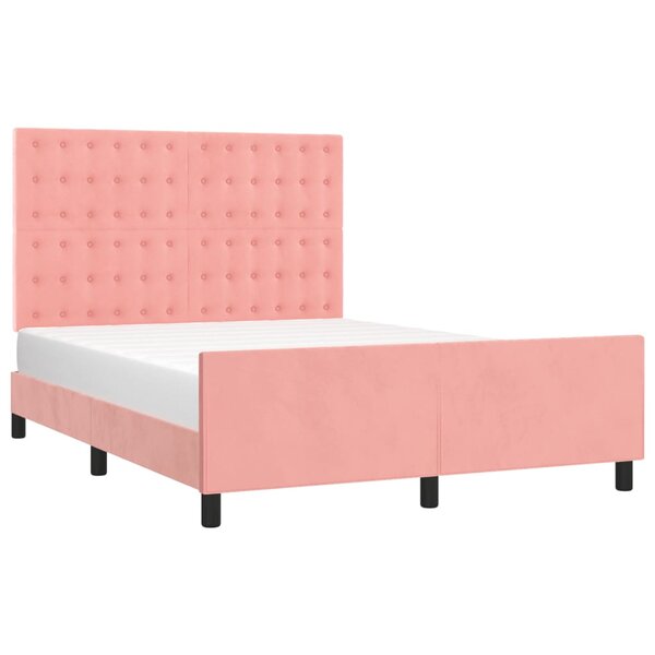 vidaXL Cadre de lit sans matelas rose 140x200 cm velours
