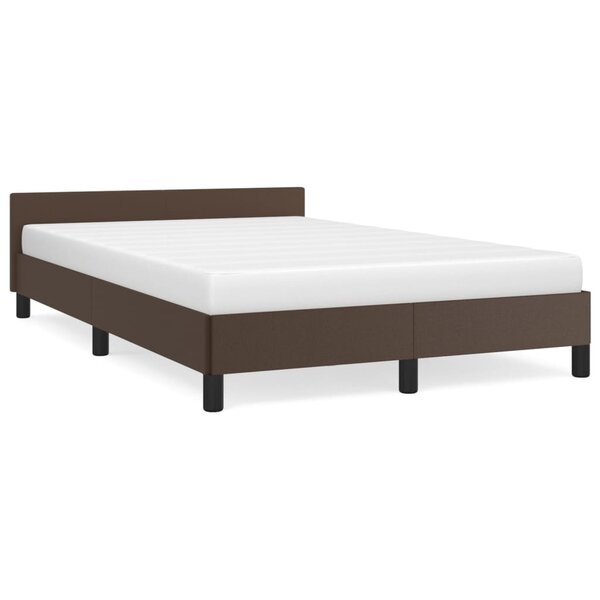 vidaXL Cadre de lit avec tête de lit Marron 120x200 cm Similicuir