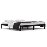 vidaXL Cadre de lit sans matelas noir bois massif de pin 200x200 cm