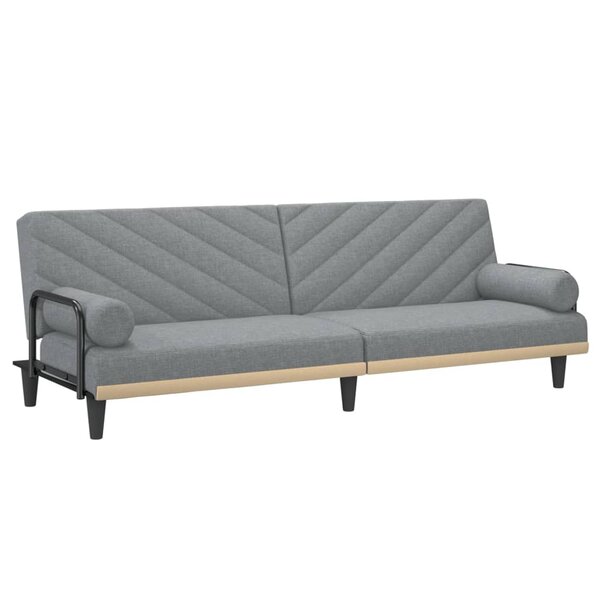 vidaXL Canapé-lit avec accoudoirs gris clair tissu