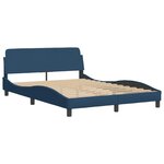vidaXL Cadre de lit avec tête de lit Bleu 140x190 cm Tissu