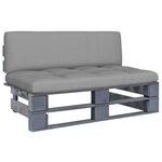 vidaXL Canapé central palette de jardin Gris Bois de pin imprégné