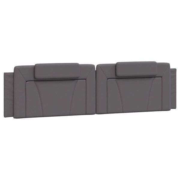 vidaXL Coussin de tête de lit gris 200 cm similicuir
