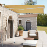 vidaXL Auvent manuel rétractable sur pied 300x250 cm Jaune/Blanc