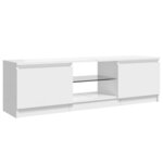 vidaXL Meuble TV avec lumières LED blanc brillant 120x30x35 5 cm