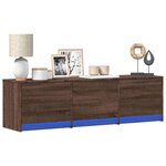 vidaXL Meuble TV avec LED chêne marron 140x34x40 cm bois d'ingénierie