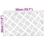 vidaXL Plaques en alu à motifs - Set de 4  antidérapantes  50x30 cm