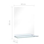 vidaXL Miroir mural avec étagère 40x60 cm Verre trempé