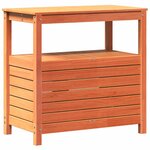 vidaXL Table de rempotage avec étagères marron bois massif de pin